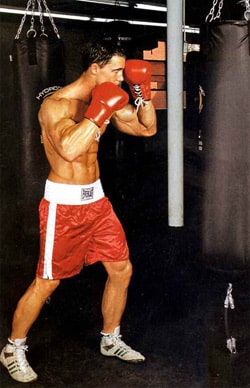 Tense boxing stance Tense boxing stance