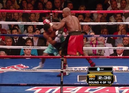 Mayweather forearm crush